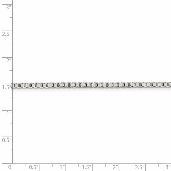 2.5mm Sterling Silver, Solid Box Chain Necklace, 30 Inch - Picture 5 of 8
